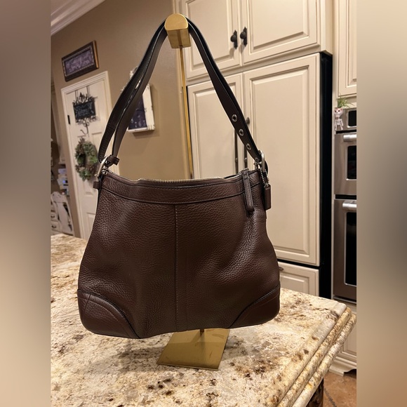 Coach Handbags - VTG Coach Pebbled Leather Shoulder Bag in Chocolate (Dk brown)